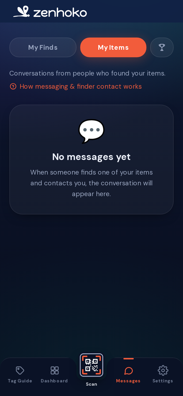 Owner Messages inbox